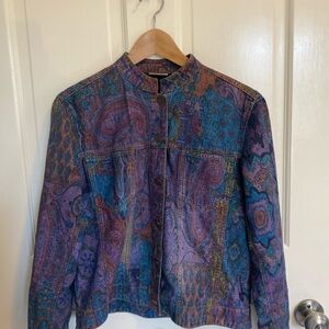 Funky and Mod * Chico's Multicolor Paisley Jean Jacket